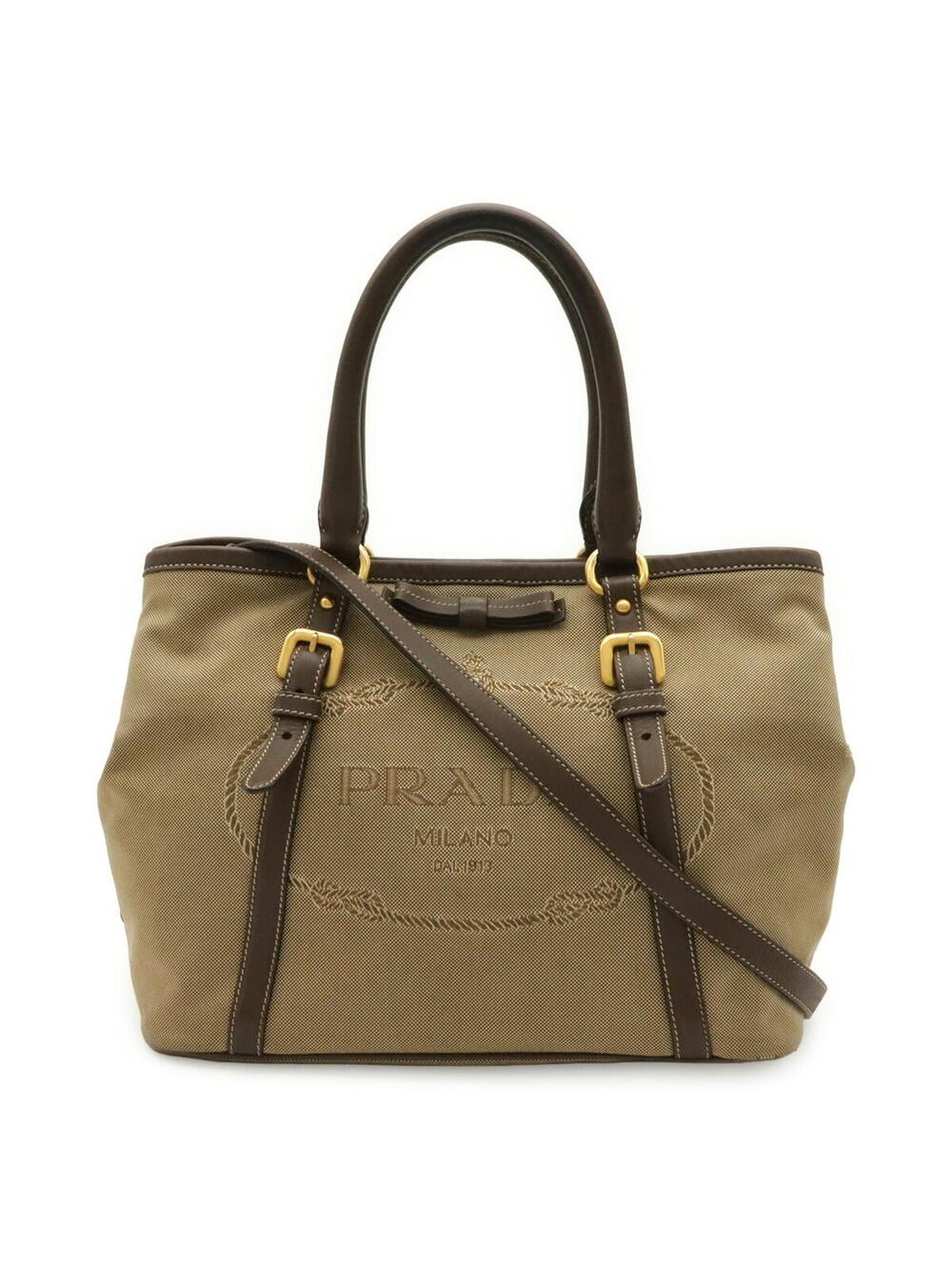 Prada Logo Convertible Tote Canvas With #356832P55B